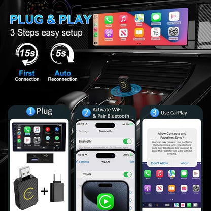 46% OFF ⏳ 6-Hour Flash Deal! Don't Miss Out! 💥 Mini Wireless CarPlay Adapter